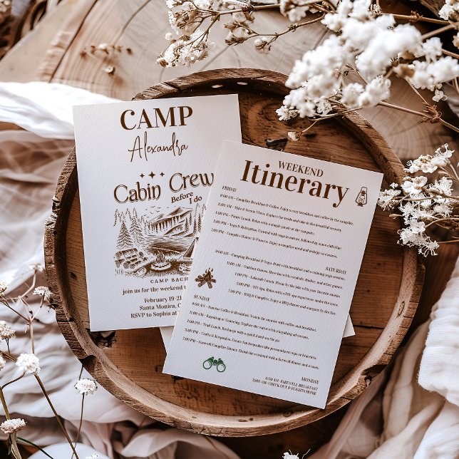 Invitation Équipe Cabine de camp avant bachelorette (Créateur téléchargé)