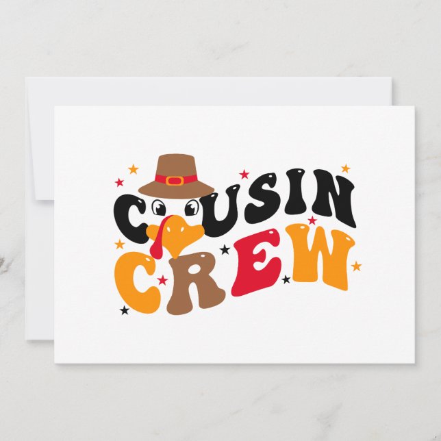 Invitation Équipe Cousin Thanksgiving (Devant)