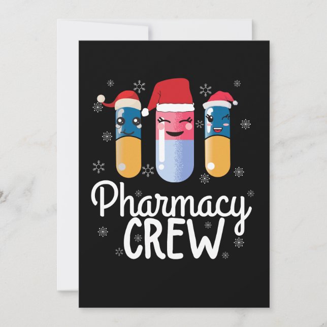 Invitation Équipe de pharmacie. T-shirt de Noël du pharmacien (Devant)