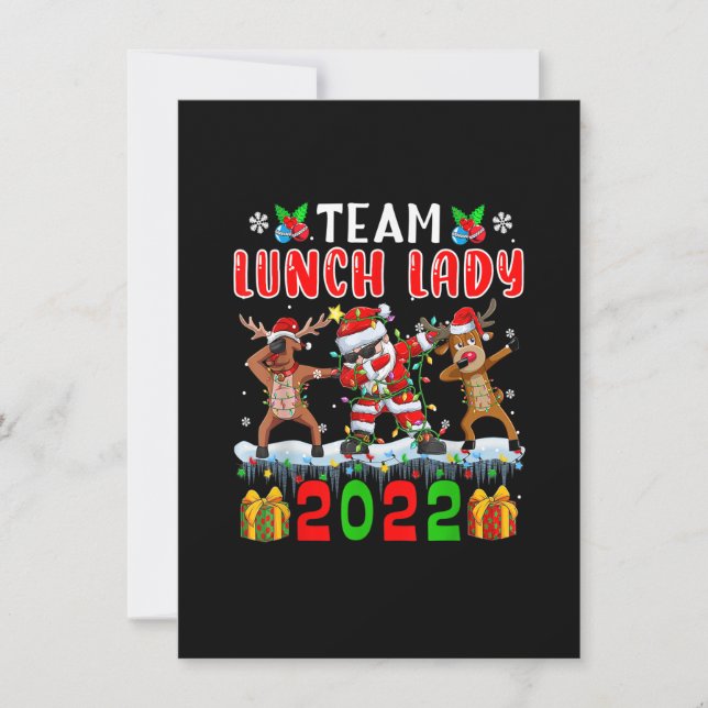 Invitation Équipe Déjeuner Dame 2022 Lumières de Noël Dabbing (Devant)