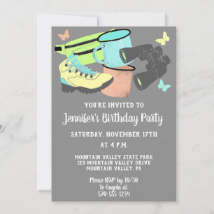 Invitation Équipement de randonnée et extérieur en Pastel Col