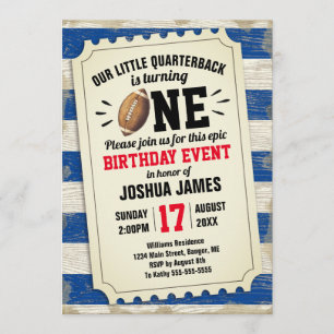 Invitation ęr L'anniversaire folâtre le bleu rustique de