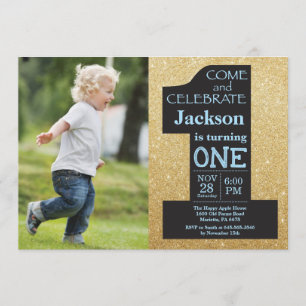 Invitation ęr Parties scintillantes d'or d'anniversaire et