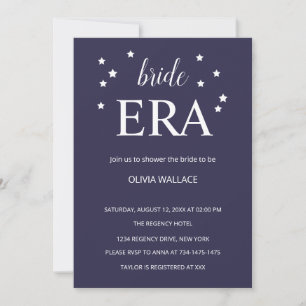 Invitation Ère de la mariée Bleu Minimaliste Mariage Moderne 