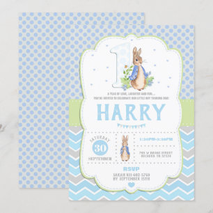 Invitation Ęrs garçons d'invitations d'anniversaire de lapin