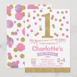 Invitation Ęrs rose d'invitation d'anniversaire de fille et