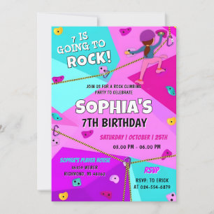 Invitation Escalade personnelle roche rose Anniversaire