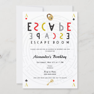 Invitation Escape Room Mystère Anniversaire 