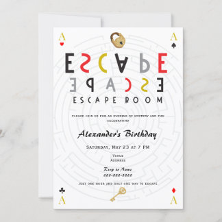 Invitation Escape Room Mystère Anniversaire 