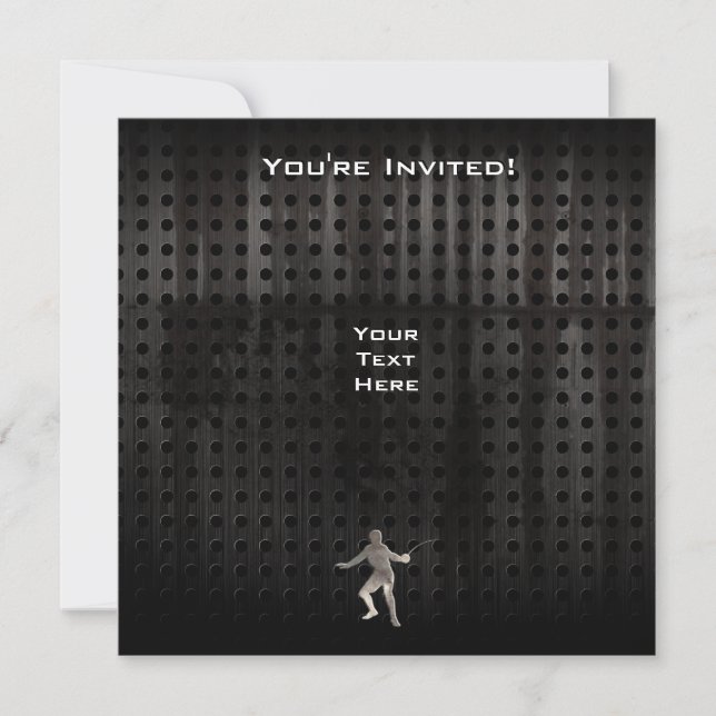 Invitation Escrime; Noir Cool (Devant)
