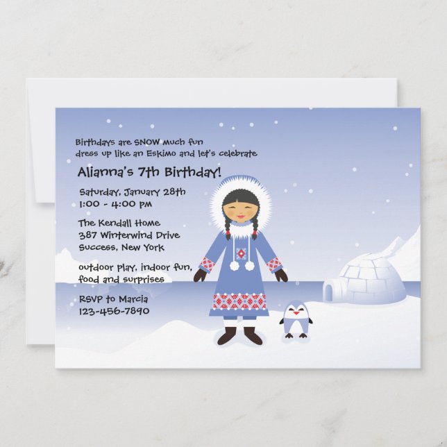 Invitation Eskimo Girl (Devant)
