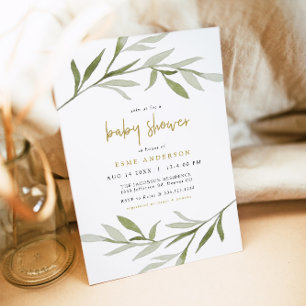 Invitation ESME Bohemian Greenery & Gold Baby Shower