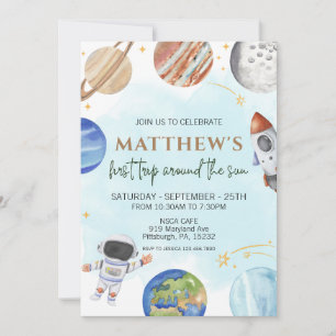 Invitation Espace 1er Anniversaire Premier Voyage Autour Du S