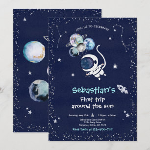 Invitation Espace 1er Anniversaire Premier Voyage Autour Du S