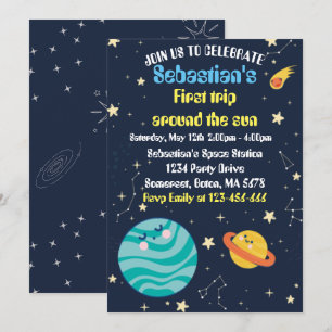 Invitation Espace 1er Anniversaire Premier Voyage Autour Du S