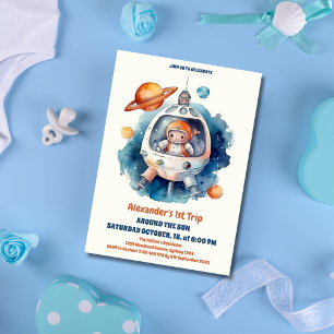 Invitation Espace 1er Anniversaire Premier Voyage Autour Du S
