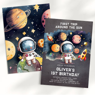 Invitation Espace 1er Anniversaire Premier Voyage Autour Du S