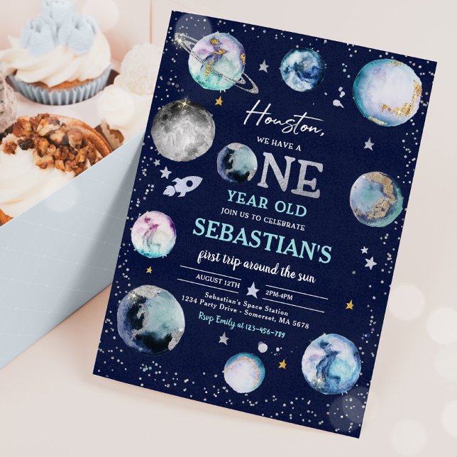 Invitation Espace Anniversaire Premier Voyage Autour Du Solei (Créateur téléchargé)