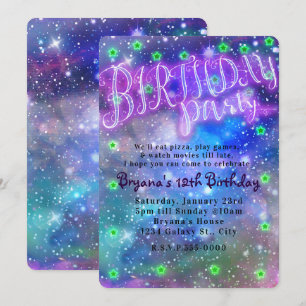 Invitation Espace de galaxie de dortoir de soirée de fête d'a