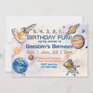 Invitation Espace de plaisir d'anniversaire 5 4 3 2 1
