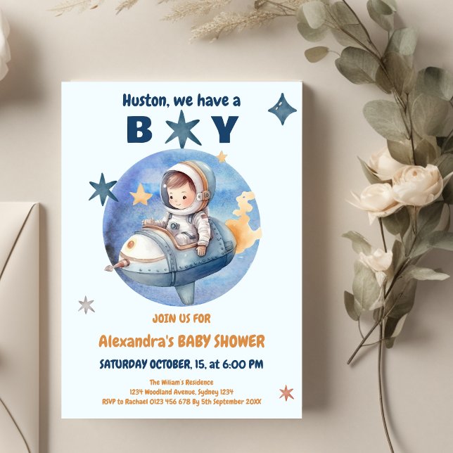 Invitation Espace Extérieur Baby Boy Douche (Créateur téléchargé)