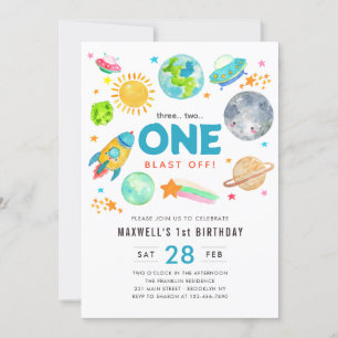 Invitation Espace extra-atmosphérique 1er Anniversaire fêté v