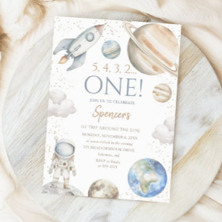 Invitation Espace extra-atmosphérique 1er anniversaire Premie