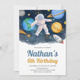 Invitation Espace extra-atmosphérique Galaxie Anniversaire