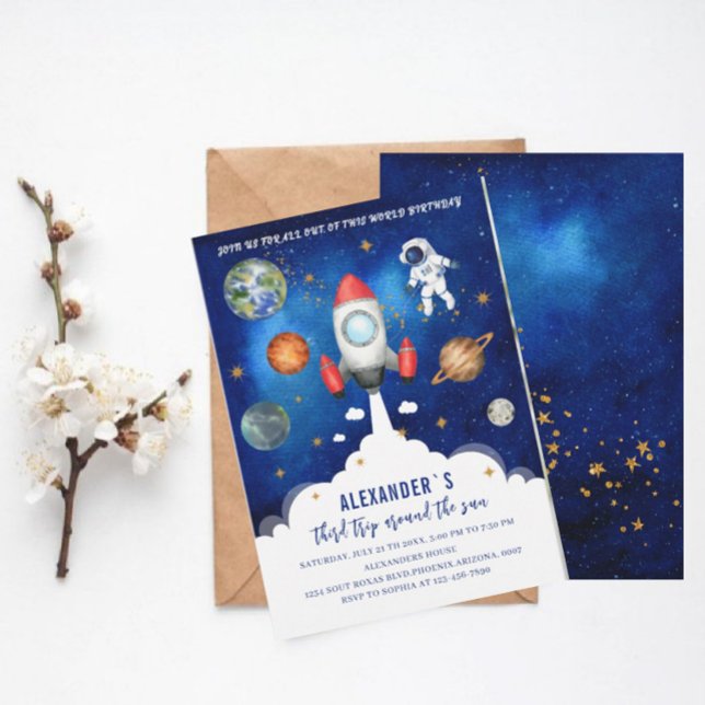 Invitation Espace extra-atmosphérique Galaxie baby shower éto (Créateur téléchargé)