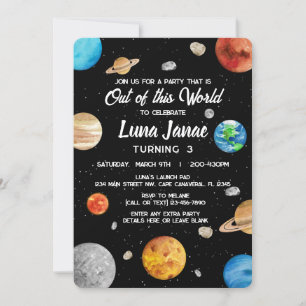 Invitation Espace extra-atmosphérique - Sorti de cet Annivers