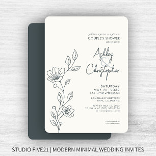 Invitation Espace moderne Gris Foliting Wedding shower en lig
