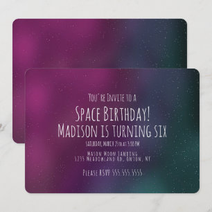 Invitation Espace simple Galaxie Anniversaire Main Drake Invi
