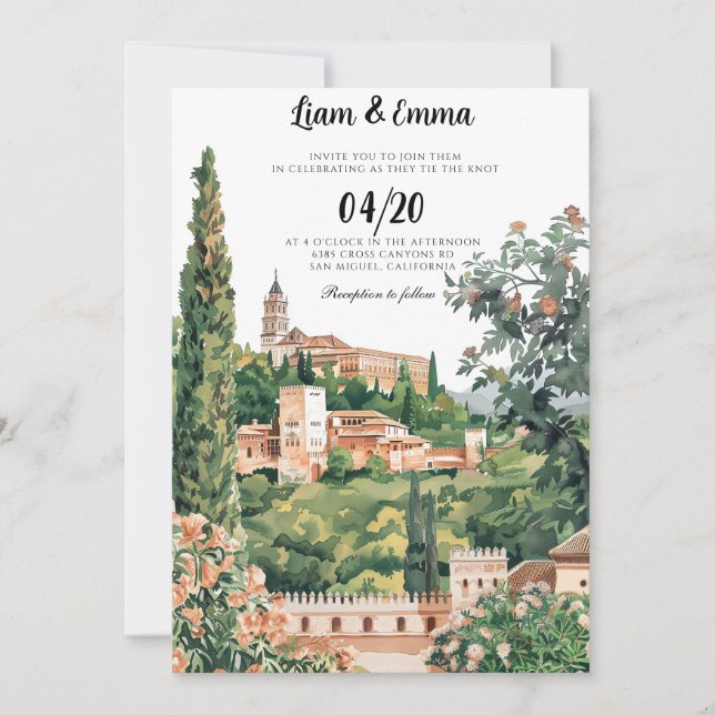 Invitation Espagne paysage Destination Mariage Invita (Devant)
