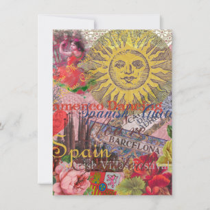 Invitation Espagne Sunshine Espagnol Travel Art