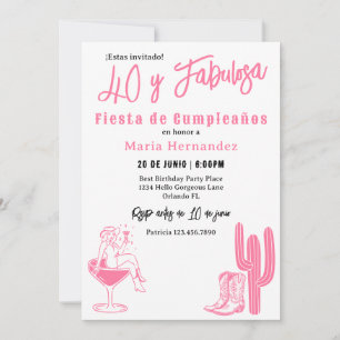 Invitation Espagnol 40 ans et Fabuleuse Fête d'anniversaire W