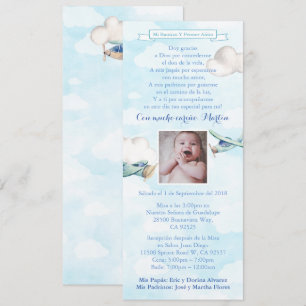 Invitation Espagnol Bautizo 1er Año Baptême 1er anniversaire
