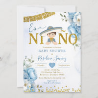 Espagnol Blue Charro Boy Es niñ o Baby shower