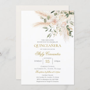 Invitation Espagnol Boho Quinceanera