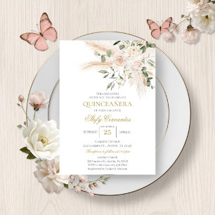 Invitation Espagnol Boho Quinceanera