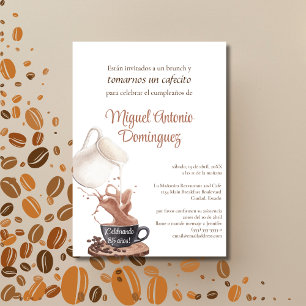 Invitation Espagnol Cute Coffee Splash 85e fête d'anniversair