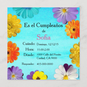 Invitation Espagnol : Invitación de cumpleaños/Birthday
