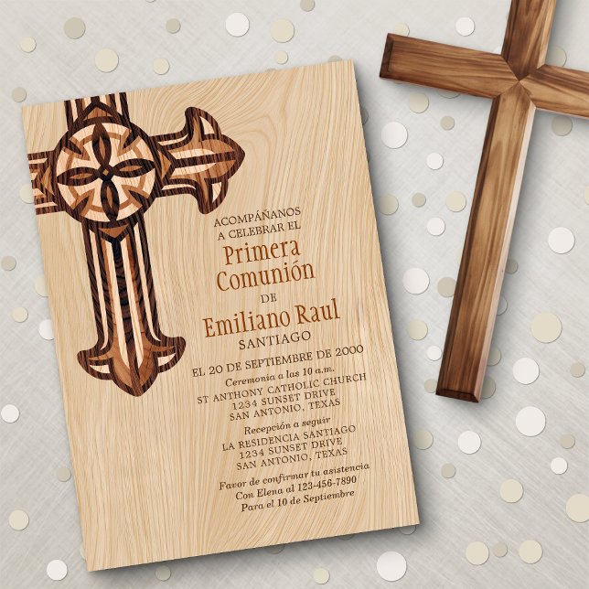 Invitation Espagnol moderne garçons Adultes Première communio (Créateur téléchargé)