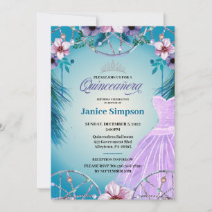 Invitation Espagnol Quinceañera plume Dream attrcher Invitati