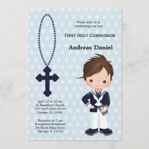 Invitation Espagnol Sailor First Communion garçon