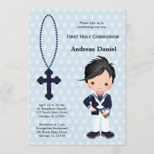 Invitation Espagnol Sailor First Communion garçon
