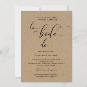 Invitation Espagnol tout en un mariage Inviter RSVP & Registr