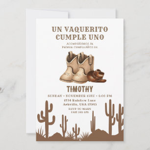 Invitation Espagnol Wild West Vaquerito Cowboy Chaussures Ann
