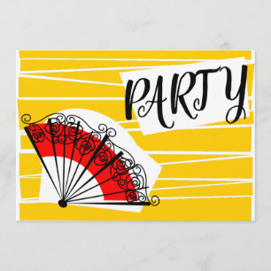 Invitation espagnole de partie de fan horizontale