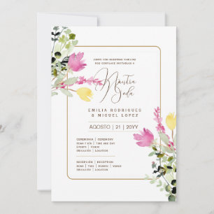 Invitation Espanol Invitación de Boda Summer Floral Mariage I