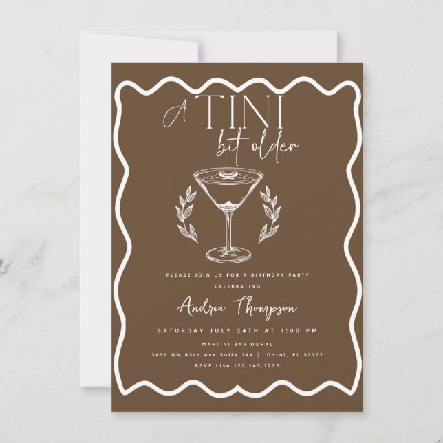 Invitation Espresso Light | Martini | Cocktail anniversaire (Devant)